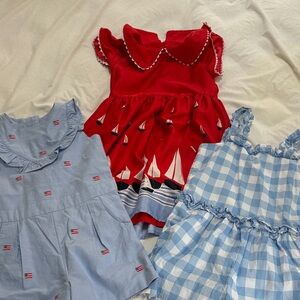 Janie & Jack Sailboat Dress and Blue Rompers